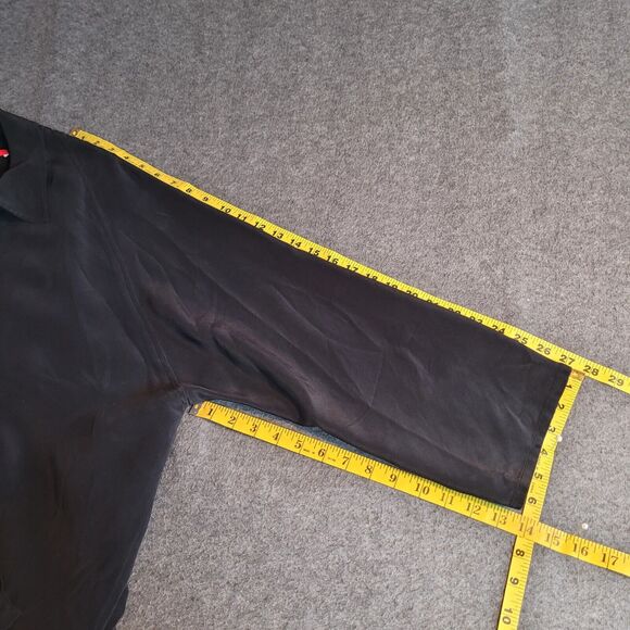 Shamask Black Minimalist Unstructured Open Front 100% Silk Jacket Size 3= 16-20 - Picture 5 of 11